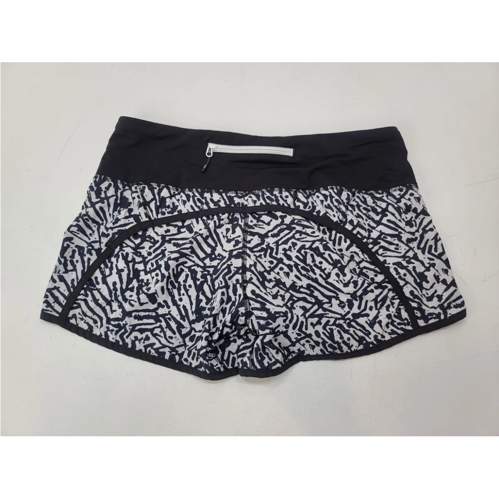Lululemon Run Times Short *4-Way Stretch 4" Brushed Animal White Black S…